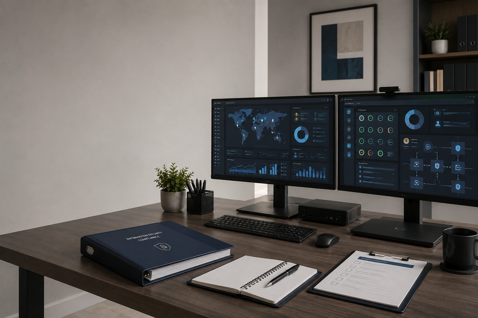 Enterprise cybersecurity and compliance workspace